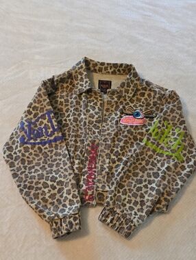 Authentic Von Dutch Leopard Print Denim Jacket